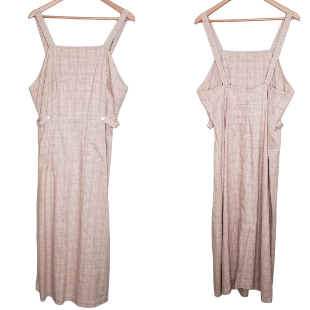 Vintage Woolrich Pastel Plaid Midi Jumper Dress